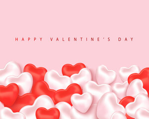 Valentine's Day abstract background with hearts. Design for a love banner or greeting card. Vector illustration