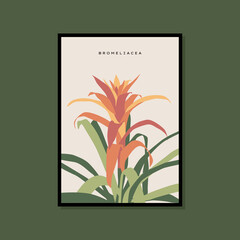 Tropical and botanical hand drawn print poster for your wall art collection
