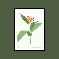 Tropical and botanical hand drawn print poster for your wall art collection
