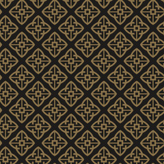 Modern background pattern with simple decorative elements on a black background. Fabric texture sample, seamless wallpaper. Vector illustration