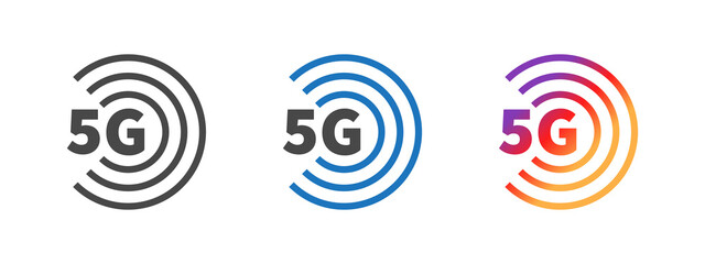 5G logos. High speed internet icon or logo. 5G communication technology. Vector illustration