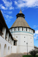 White walls and towers of the Astrakhan Kremlin