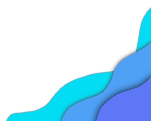 blue abstract background, paper style, wave volume