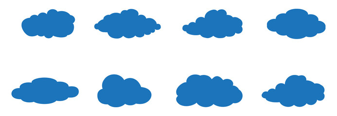 Clouds set isolated on white background. Collection of clouds for web site, poster, placard and wallpaper. Creative modern concept. Clouds vector illustration