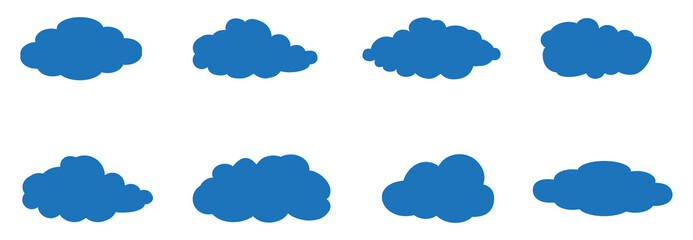 Clouds set isolated on white background. Collection of clouds for web site, poster, placard and wallpaper. Creative modern concept. Clouds vector illustration