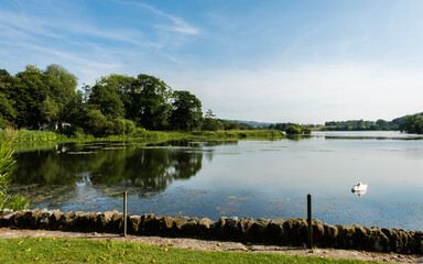 Carlingwark Loch at Castle Douglas on a summers day in Scotland