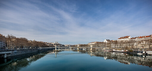 Saone River in Lyon, France