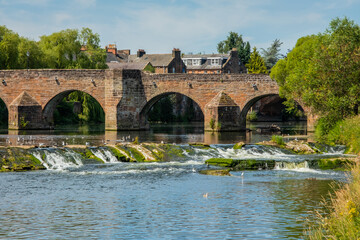 The Devorgilla Bridge, Cauld and River Nith in the centre of Dumfries