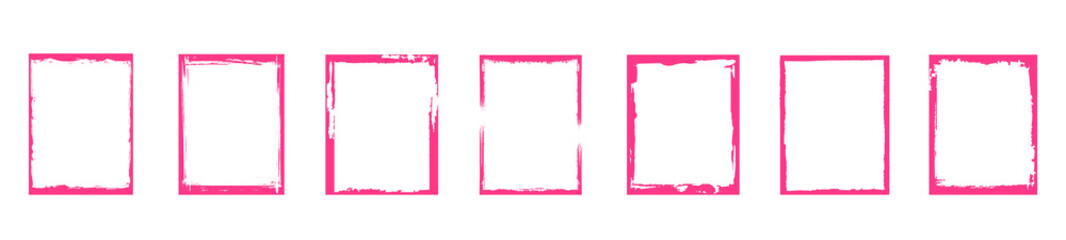 Grunge frame collection. Brush frame, Grunge border set. Hand drawn circle line sketch set isolated on transparent background.