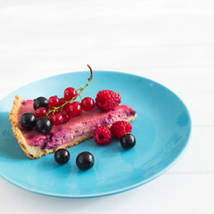 Currant tart blue plate.