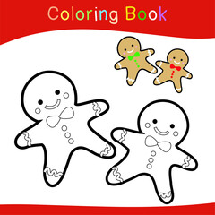 Coloring Christmas sets worksheet page. Educational printable coloring worksheet. Coloring game for preschool children. Black and white vector illustration. Motor skills education.