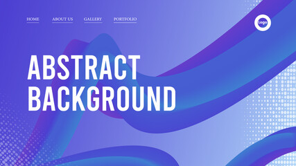 Blue abstract background landing page Free Vector