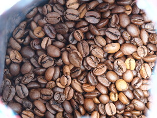 roasted arabica black coffee beans