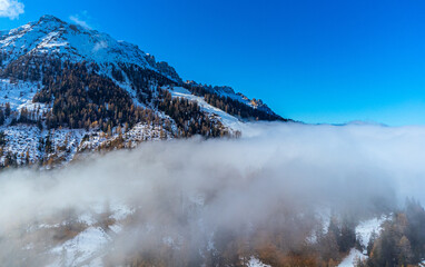 The Dolomites in winter at the Italian Alps are a Unesco World Heritage Site - travel photography