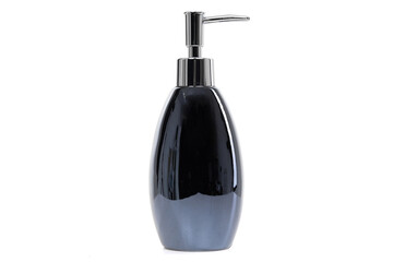 antiseptic dispenser on a black white background with chrome