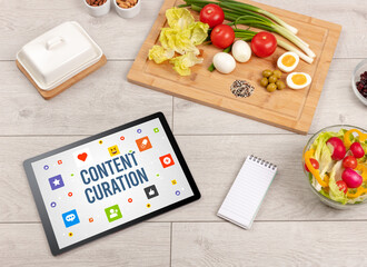 Healthy Tablet Pc compostion, social networking concept