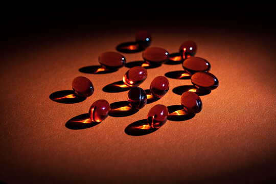 toco-sorb supplement softgels in low key. immune prevention care concept