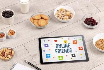 Healthy Tablet Pc compostion, social networking concept
