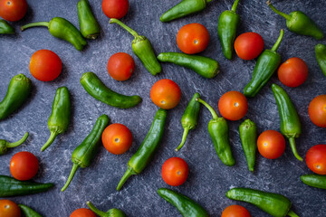 tomato and green peppers