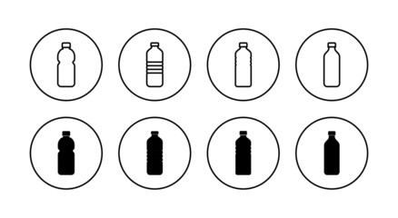 Bottle icons set. bottle sign and symbol