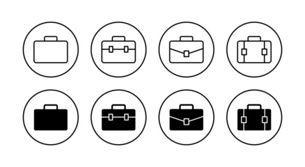 Briefcase icons set. suitcase sign and symbol. luggage symbol.