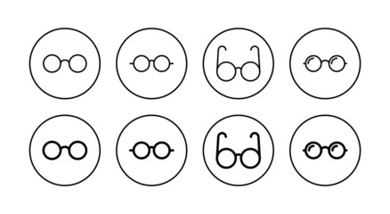 Glasses icons set. Glasses sign and symbol