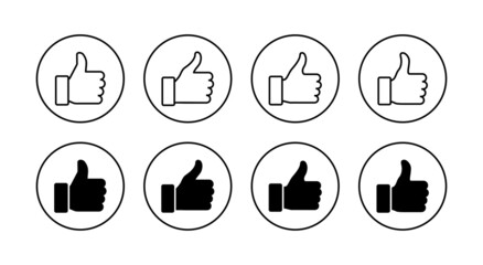 Like icons set. Thumbs up sign and symbol. Hand like