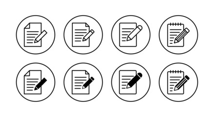 Note icons set. notepad sign and symbol