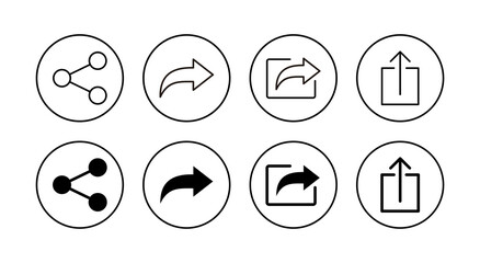 Share icons set. Sharing sign and symbol