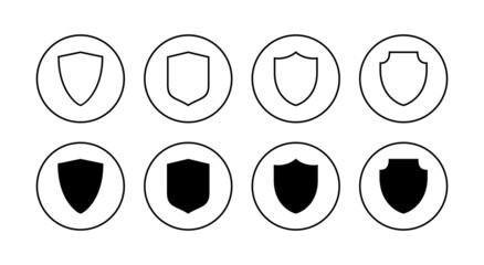 Shield icons set. Protection icon. Security sign and symbol