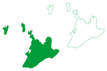 Salvador municipality (Bahia state, Municipalities of Brazil, Federative Republic of Brazil) map vector illustration, scribble sketch Sao Salvador da Bahia de Todos os Santos map