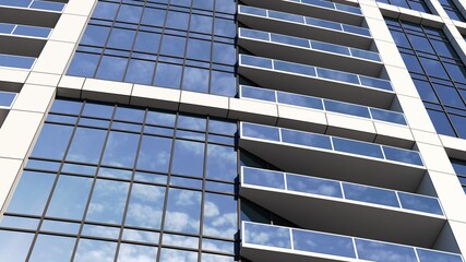Obraz premium facade of a modern skyscraper close-up