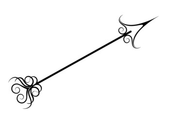 Flat love arrow, icon, vector illustration