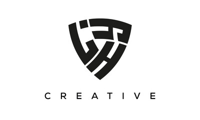Fototapeta na wymiar Shield letters LHY creative logo