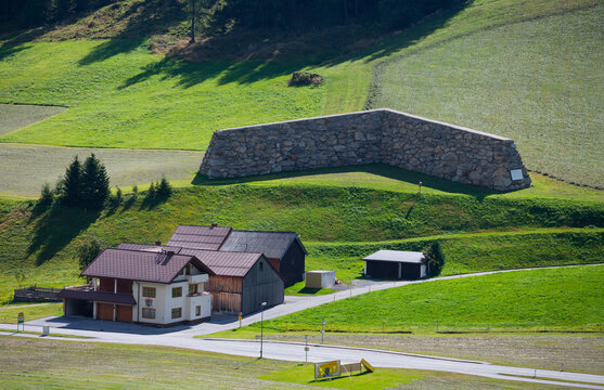 Austria, Tyrol, Paznaun Valley, Galtuer, avalanche protection