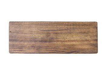 Wooden cutting or serving board isolated on white
