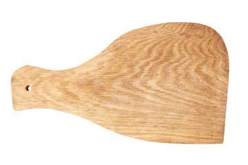 Ham wooden cutting board isolated on white