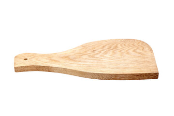 Ham wooden cutting board isolated on white