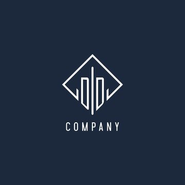 DD initial logo with luxury rectangle style design