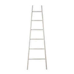 white wooden ladder isolated white background