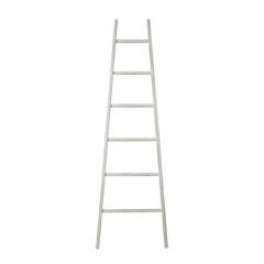 white wooden ladder isolated white background