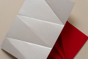 folded card stock paper objects