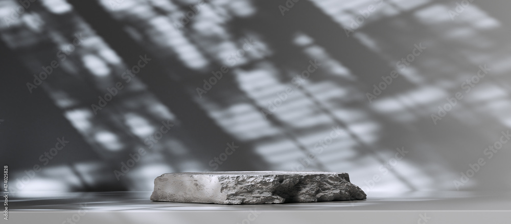 Poster gray background for product presentation with beautiful lights and shadows. 3d rendering product pre