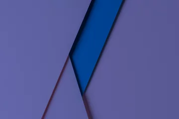 Photo sur Plexiglas Pantone 2022 very peri Fond abstrait de composition de géométrie de papier coloré dans une couleur violette très péri. Vue de dessus