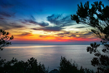 Fototapeta na wymiar Sonnenuntergang auf Ibiza, Balearen, Spanien
