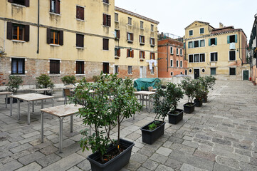 Plaza in Venice Old town, Italy