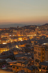 Fototapeta na wymiar Absolutely spectacular night view over the historic city of Genoa