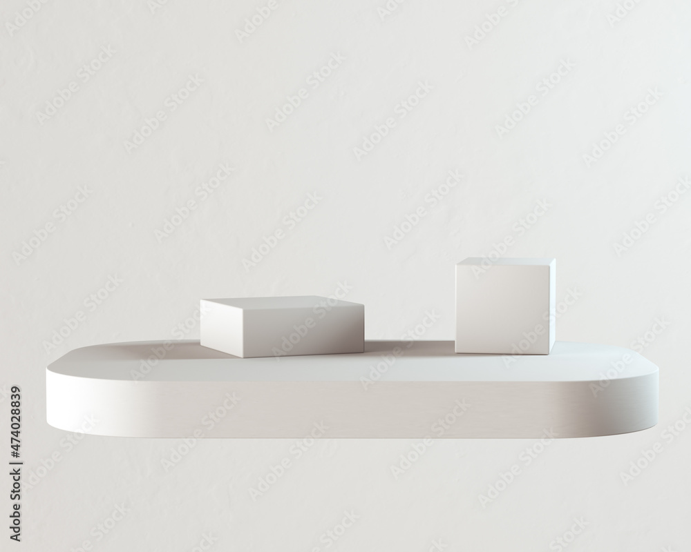 Poster abstract geometric product display platform levitation, 3d rendering object placement mockup