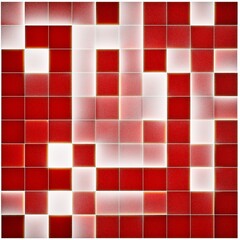 Abstract red and white square 3D block grid background render