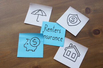 Renters insurance is shown on the photo using the text